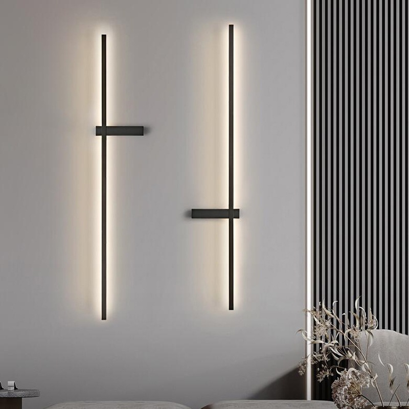 Đèn tường tuyến tính dài, Đèn tường nhôm Led tối giản hiện đại, Tường nền, Phòng ngủ, Phòng khách Trang trí tường