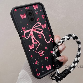 Ốp Lưng Dành Cho Samsung J6 Plus 2018 J6 Plus J6 Prime Thẩm Mỹ Thiết Kế Mới Họa Tiết Hoa Và Bướm Silicon TPU Vỏ Điện Thoại Chống Sốc Dây Buộc Miễn Phí