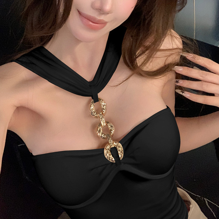 Rỗng Khâu Dây Ống Top Áo Vest Pháp