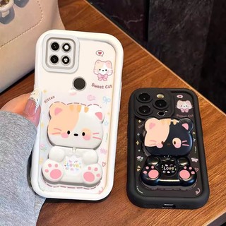 Ốp Lưng Cho OPPO A15 A15s Thẩm Mỹ Gấu Xoay Chân Đế Thiết Kế Mới Vỏ Điện Thoại Silicon Chống Sốc TPU Mềm