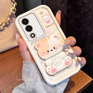 Ốp Lưng Cho OPPO A3 Pro 5G A5 Thẩm Mỹ Gấu Xoay Chân Đế Thiết Kế Mới Vỏ Điện Thoại Silicon Chống Sốc TPU Mềm