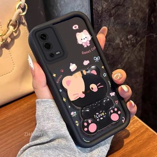 Ốp Lưng Cho OPPO A55 4G Thẩm Mỹ Gấu Xoay Đứng Thiết Kế Mới Vỏ Điện Thoại Silicon Chống Sốc TPU Mềm