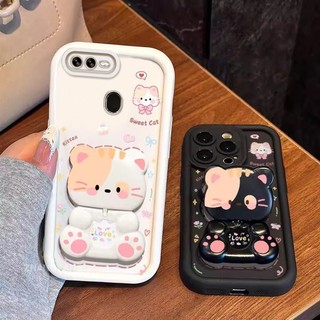 Ốp Lưng Cho OPPO A5s A12 A7 F9 Gấu Thẩm Mỹ Xoay Chân Đế Thiết Kế Mới Vỏ Điện Thoại Silicon TPU Mềm
