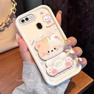 Ốp Lưng Cho OPPO A5s A12 A7 F9 Gấu Thẩm Mỹ Xoay Chân Đế Thiết Kế Mới Vỏ Điện Thoại Silicon TPU Mềm