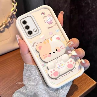 Ốp Lưng Cho OPPO A74 4G A95 4G A74 5G Thẩm Mỹ Gấu Xoay Chân Đế Thiết Kế Mới Vỏ Điện Thoại Silicon Chống Sốc TPU Mềm