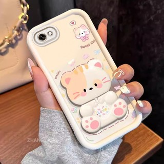 Ốp Lưng Cho OPPO A83 Thẩm Mỹ Gấu Xoay Đứng Thiết Kế Mới Vỏ Điện Thoại Silicon Chống Sốc TPU Mềm