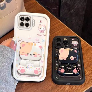 Ốp Lưng Cho OPPO A93 4G A73 4G Reno 4F Thẩm Mỹ Gấu Xoay Chân Đế Thiết Kế Mới Vỏ Điện Thoại Silicon Chống Sốc TPU Mềm