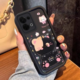 Ốp Lưng Cho OPPO Reno 8 5G Reno 8 Pro 5G Reno 8 4G Thẩm Mỹ Gấu Xoay Chân Đế Thiết Kế Mới Vỏ Điện Thoại Silicon Chống Sốc TPU Mềm