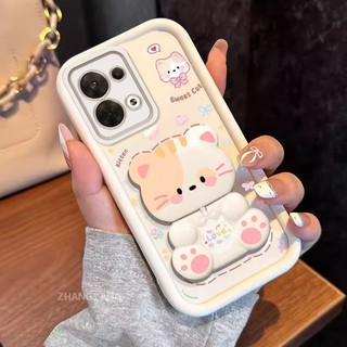 Ốp Lưng Cho OPPO Reno 8 5G Reno 8 Pro 5G Reno 8 4G Thẩm Mỹ Gấu Xoay Chân Đế Thiết Kế Mới Vỏ Điện Thoại Silicon Chống Sốc TPU Mềm