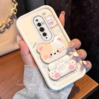 Ốp Lưng Cho OPPO Reno 2F Reno 2 Reno Thẩm Mỹ Gấu Xoay Đứng Thiết Kế Mới Vỏ Điện Thoại Silicon Chống Sốc TPU Mềm