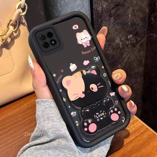Ốp Lưng Cho OPPO Reno 4Z Thẩm Mỹ Gấu Xoay Đứng Thiết Kế Mới Vỏ Điện Thoại Silicon Chống Sốc TPU Mềm