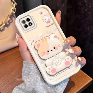 Ốp Lưng Cho OPPO Reno 4Z Thẩm Mỹ Gấu Xoay Đứng Thiết Kế Mới Vỏ Điện Thoại Silicon Chống Sốc TPU Mềm