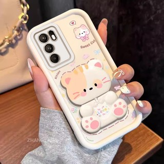 Ốp Lưng Cho OPPO Reno 6 4G Reno 6 5G Reno 6z 5G Thẩm Mỹ Gấu Xoay Chân Đế Thiết Kế Mới Vỏ Điện Thoại Silicon Chống Sốc TPU Mềm