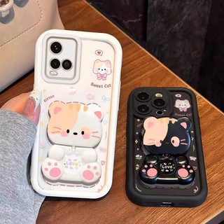 Ốp Lưng Dành Cho vivo Y21 Y21s Y33s 4G Y21a y21t Chân Đế Xoay Gấu Thẩm Mỹ Thiết Kế Mới Vỏ Điện Thoại Silicon TPU Mềm Chống Sốc