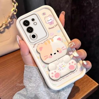 Ốp Lưng Cho vivo Y29 4G Thẩm Mỹ Gấu Xoay Đứng Thiết Kế Mới Vỏ Điện Thoại Silicon Chống Sốc TPU Mềm