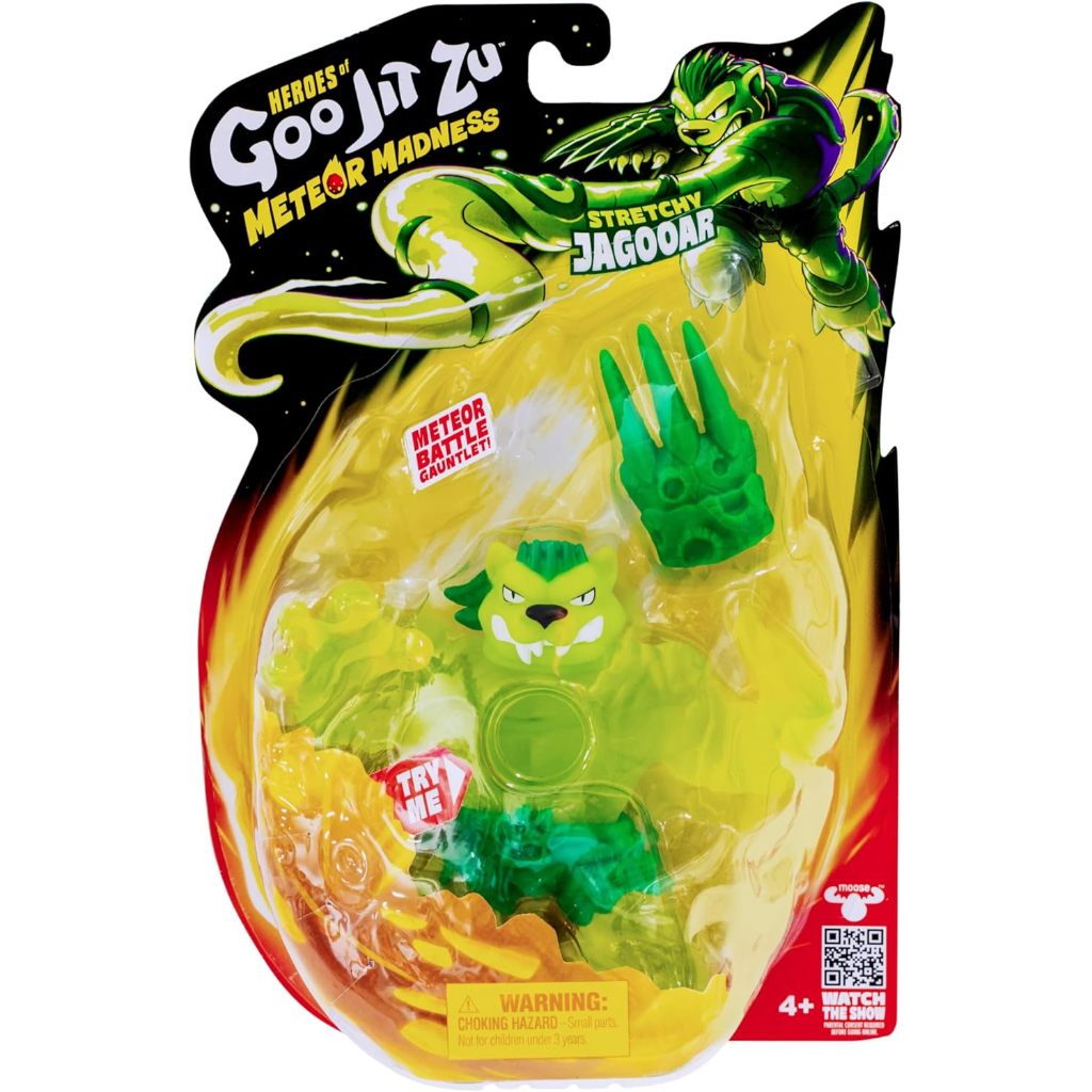 Heroes of Goo Jit Zu Meteor Madness, Nhân vật hành động Jagooar co giãn, với Găng tay chiến đấu Goo Filling & Meteor co giãn độc đáo, Đồ chơi giác quan co giãn lên tới 3X Kích thước của nó
