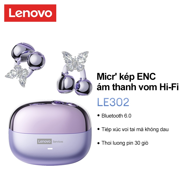 Tai nghe chơi game Lenovo LE302 Tai nghe Bluetooth Độ trễ thấp trong tai IPX5 Chất lượng âm thanh HIFI chống nước Bluetooth 6.0
