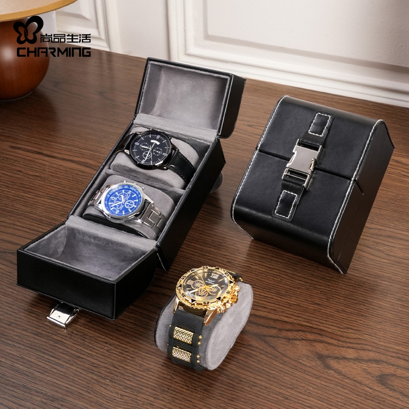 CASEGRACE 2 Lưới Khe Cắm Hộp Đồng Hồ Hiển Thị Trang Sức Đồng Hồ Hộp Đựng Khóa Kim Loại Tổ Chức