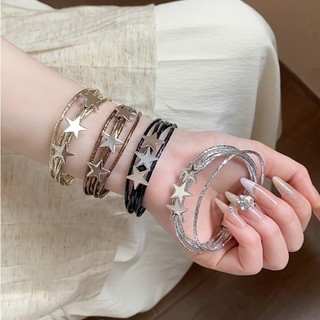 Vòng tay vuông nhiều lớp từ tính ngôi sao thời trang cá tính ngọt ngào và mát mẻ hot girl vòng tay đa năng dành cho nữ