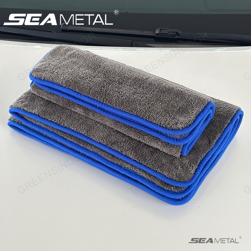 SEAMETAL Dày Lông Cừu San Hô 1200gsm Khăn Vệ Sinh Ô Tô Siêu Thấm Hút Microfiber Vải Vệ Sinh Nhà Cửa Sổ Chi Tiết Rag