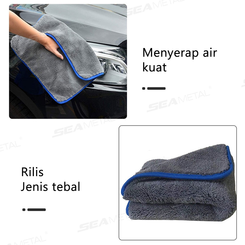 SEAMETAL Dày Lông Cừu San Hô 1200gsm Khăn Vệ Sinh Ô Tô Siêu Thấm Hút Microfiber Vải Vệ Sinh Nhà Cửa Sổ Chi Tiết Rag