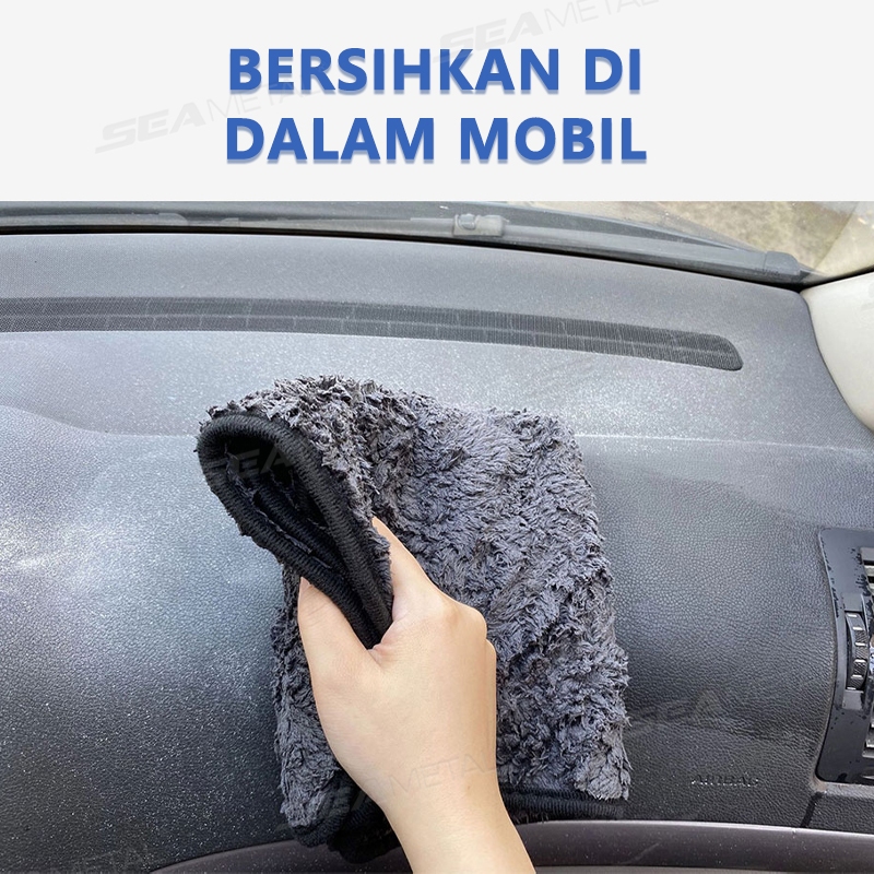 SEAMETAL Dày Lông Cừu San Hô 1200gsm Khăn Vệ Sinh Ô Tô Siêu Thấm Hút Microfiber Vải Vệ Sinh Nhà Cửa Sổ Chi Tiết Rag