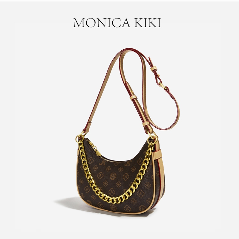 MONICA KIKI Màu Sắc Tương Phản Hoa Cũ Vai Nách Túi Nữ Thời Trang Đi Lại Túi Messenger