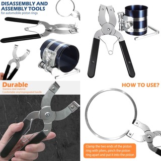 [BBNZDD] Bộ cài đặt vòng piston Kìm vòng piston Dụng cụ nén vòng piston Dụng cụ kẹp bảo trì xe bằng thép không gỉ BVAH