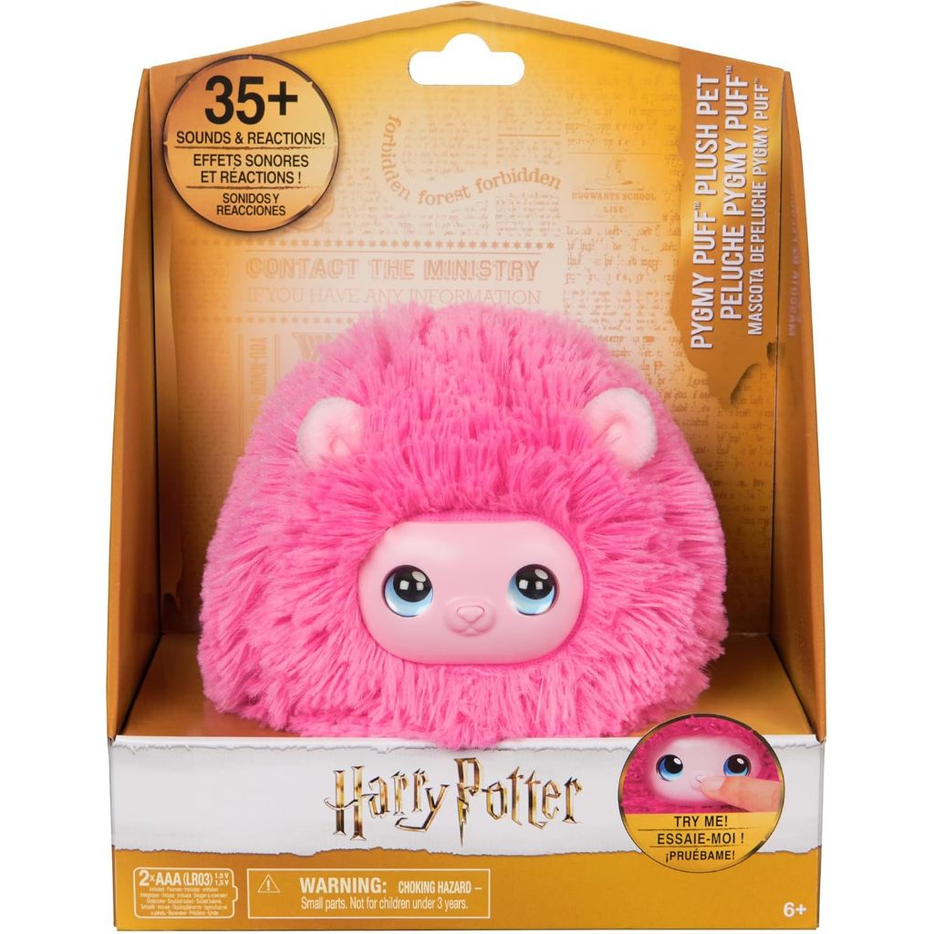 Spin Master Thế giới phù thủy Harry Potter, Thú cưng đồ chơi sang trọng Pygmy Puff tương tác với hơn 35 âm thanh & phản ứng,