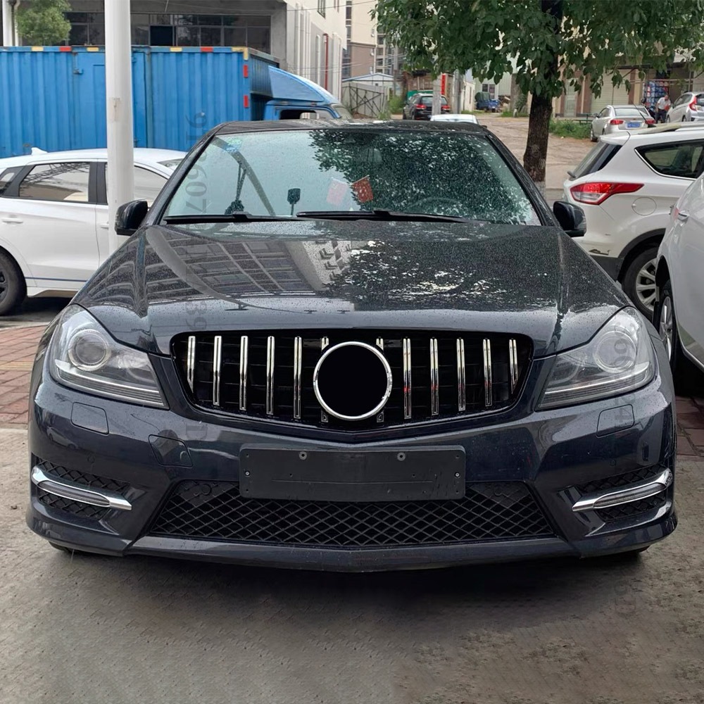 GT Phong Cách Trước Lưới Tản Nhiệt Đua Lưới Tản Nhiệt Cho Xe Mercedes W204 Benz C Lớp 2007 2008 2009 2010 2011 2012 2013 2014 S204 C204 Coupe C43 C200 C300 C350 C250 C180 Chỉnh