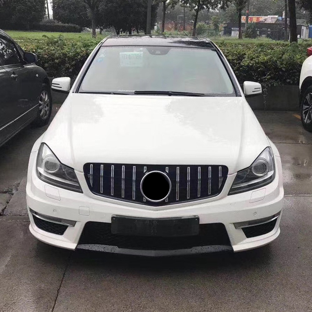 GT Phong Cách Trước Lưới Tản Nhiệt Đua Lưới Tản Nhiệt Cho Xe Mercedes W204 Benz C Lớp 2007 2008 2009 2010 2011 2012 2013 2014 S204 C204 Coupe C43 C200 C300 C350 C250 C180 Chỉnh