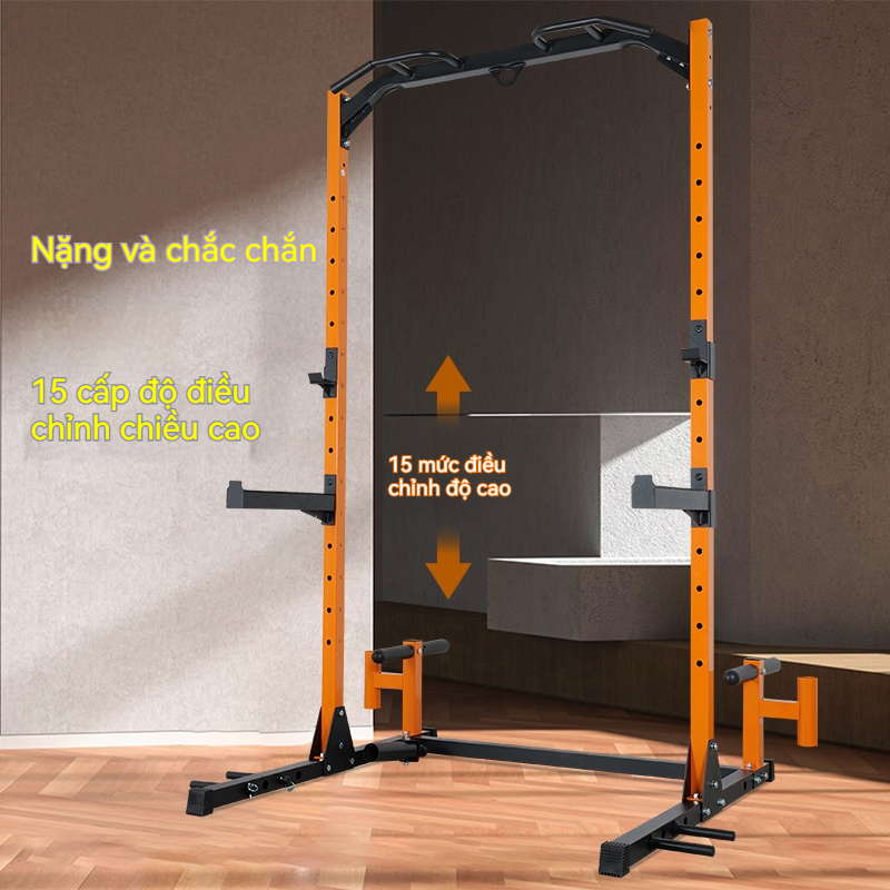 Khung rack,gánh tạ đòn,Squat đa năng điều chỉnh chiều cao 2.20m - ống thép dày 2mm chịu tải 300kg