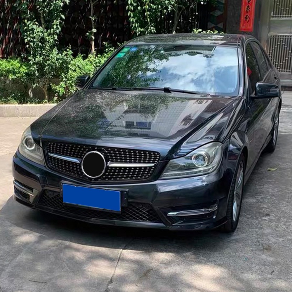 Lưới tản nhiệt cản trước phong cách kim cương cho Mercedes Benz C lớp W204 2007 2008 2009 2010 2011 2012 2013 2014 và A204 C204 Coupe Phụ kiện điều chỉnh đầu vào
