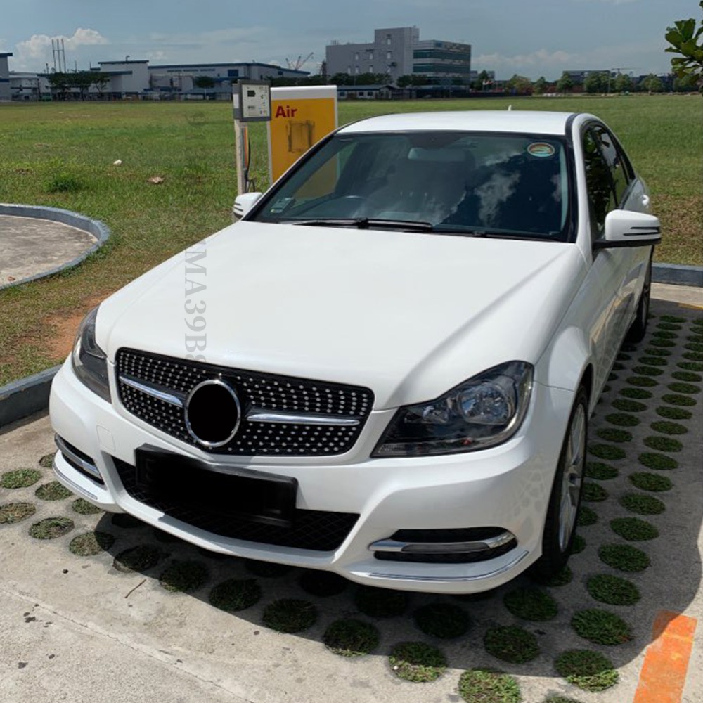 Lưới tản nhiệt cản trước phong cách kim cương cho Mercedes Benz C lớp W204 2007 2008 2009 2010 2011 2012 2013 2014 và A204 C204 Coupe Phụ kiện điều chỉnh đầu vào