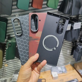 Ốp điện thoại bằng sợi Carbon Aramid cao cấp sang trọng cho Samsung Galaxy Z Fold 7 Vỏ sạc không dây Aramid từ tính gấp