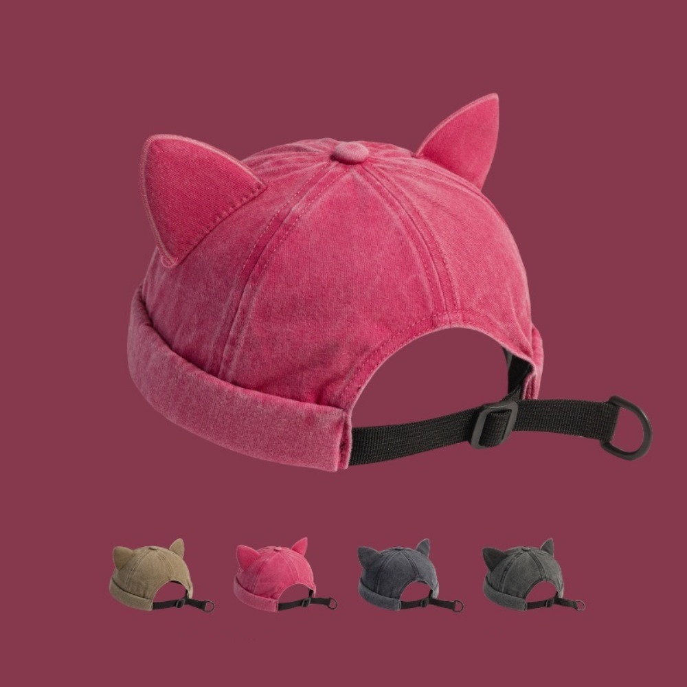 Gill Tai Mèo Chủ Nhà Mũ, Mũ Beanie Thoáng Khí Cũ Giặt, Thời Trang Cotton Màu Trơn Unisex Không Vành Mũ Nam