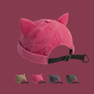 Gill Tai Mèo Chủ Nhà Mũ, Mũ Beanie Thoáng Khí Cũ Giặt, Thời Trang Cotton Màu Trơn Unisex Không Vành Mũ Nam