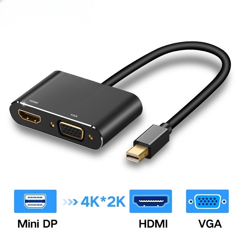 Cáp chuyển đổi Thunderbolt Mini DP Displayport sang 4k * 2k HDMI / VGA ...