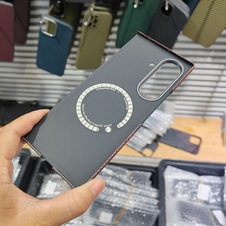 Ốp điện thoại bằng sợi Carbon Aramid cao cấp sang trọng cho Samsung Galaxy Z Fold 7 Vỏ sạc không dây Aramid từ tính gấp