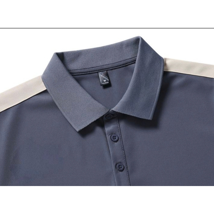 Nam Tay Ngắn Áo Sơ Mi Polo Ve Áo Cổ Đen Doanh Nhân Áo Sơ Mi Polo Áo Thun Thường Ngày