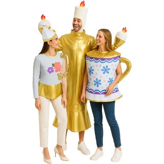 Ấm trà & cốc trà kèm trang phục hóa trang Disney Người Đẹp và Quái Vật cho Halloween - Phù hợp tiệc party