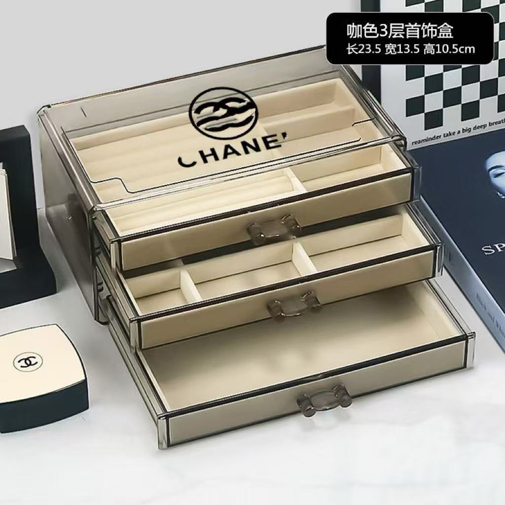 Hộp đựng trang sức nhiều lớp trong suốt Hộp đựng trang sức nhiều lớp chống oxy hóa Acrylic Hộp đựng nhẫn loại ngăn kéo Vòng cổ chống bụi Bông tai Hộp trưng bày phân loại Hộp sắp xếp