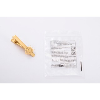 Kẹp cà vạt hình Đầu Sư Tử Vàng, Thép Không Gỉ, 19x25mm