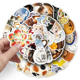 Bộ 50 Mèo Con INS Phong Cách Miếng Dán DIY Ván Trượt Tủ Lạnh Laptop Chống Thấm Nước Hoạt Hình Kid Đồ Chơi Miếng Dán
