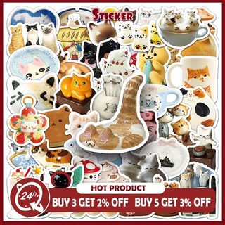 Bộ 50 Mèo Con INS Phong Cách Miếng Dán DIY Ván Trượt Tủ Lạnh Laptop Chống Thấm Nước Hoạt Hình Kid Đồ Chơi Miếng Dán