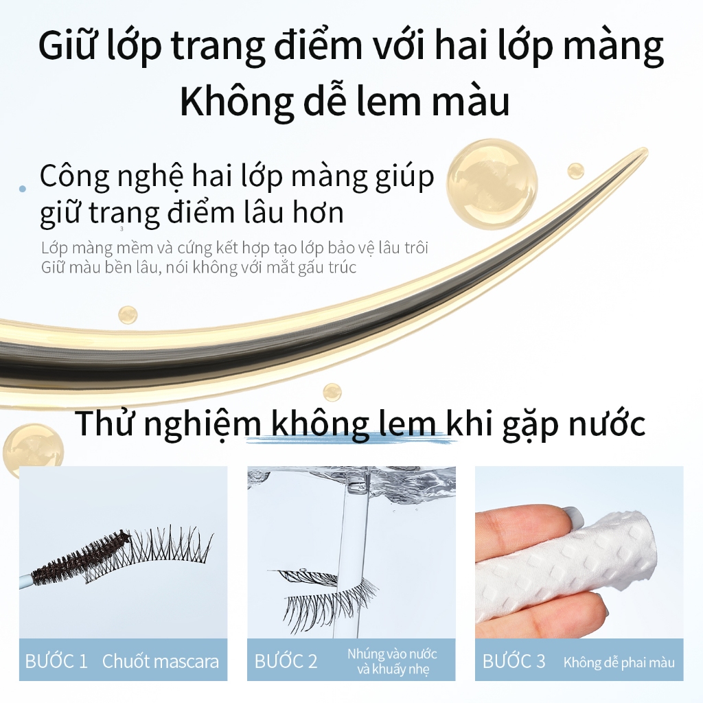 Mascara Mooekiss 2 Đầu 6.5g, Làm Dày & Dài Mi, Chống Nước Mồ Hôi, Không Lem, Giữ Cong Tốt, Chống Nước,Chống Mồ Hôi, Không Lem, Làm Dày, Làm Dài