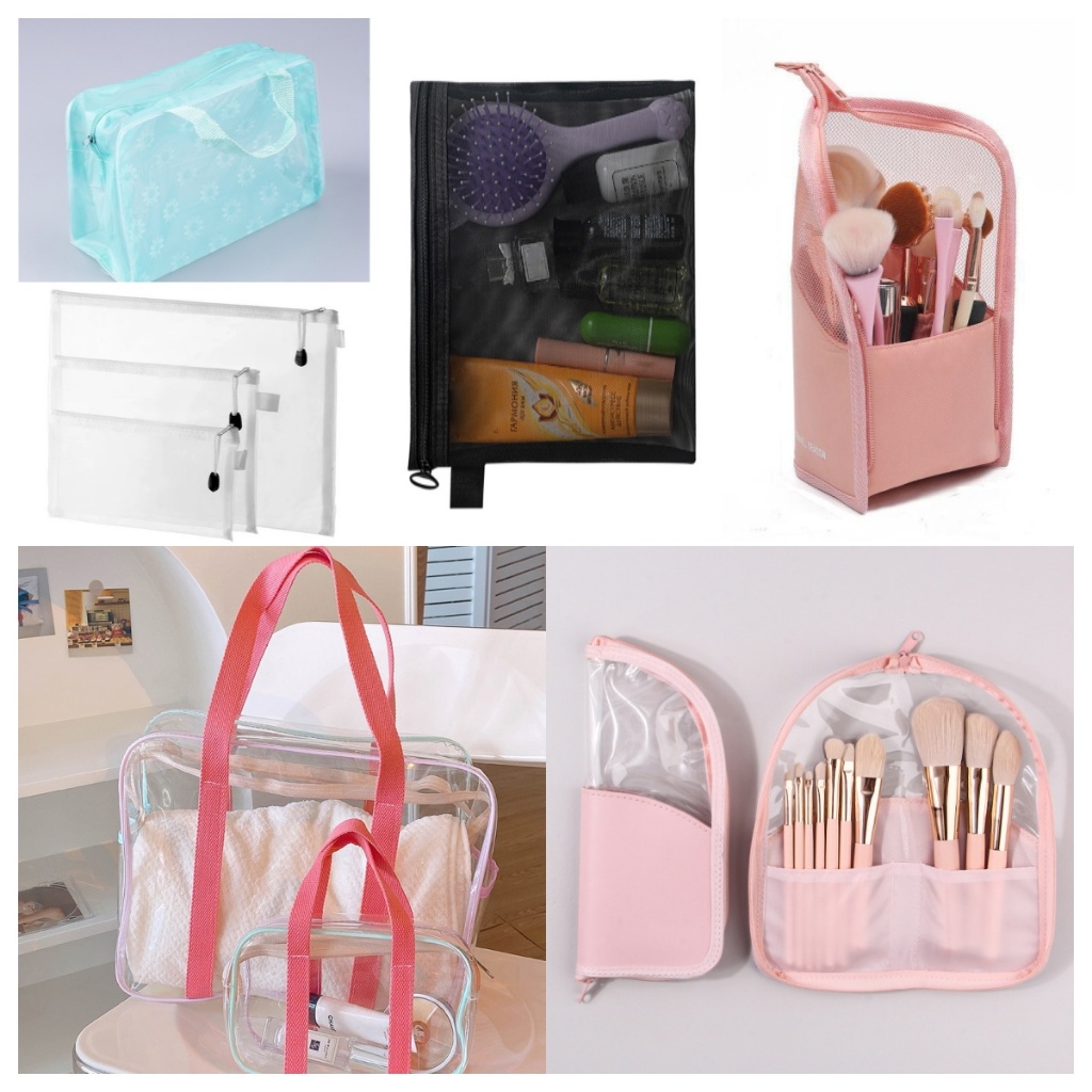 GVERLCRTN Hộp đựng cọ trang điểm  Hộp đựng cọ trang điểm Túi đựng mỹ phẩm chống thấm nước du lịch Cốc trang điểm có thể gập lại có khóa kéo [8C]