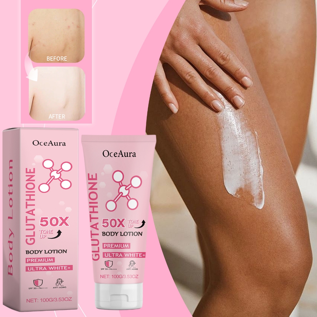 Sữa dưỡng thể OceAura Glutathione, Glutathione 50x Tone up Body Lotion, Glutathione Cream 100g / 3.53oz