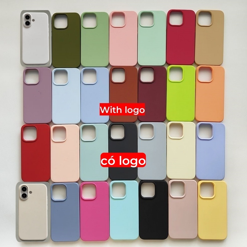 Chất Lượng Cao Cho iPhone 17 / 16 / 15 / 14 / 13 / 12 / 11 / Air / Pro Max / 6s / 7 / 8 / Plus / Xr / Xs Max / Se / mini Vỏ Điện Thoại Silicon Lỏng Bảo Vệ Toàn Diện