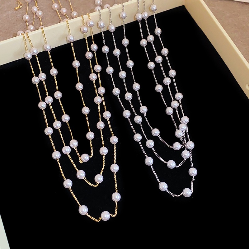 Vòng cổ ngọc trai nhiều lớp cổ điển, sang trọng - Phụ kiện thời trang cao cấp dễ phối